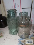Lot of glass canisters and jars