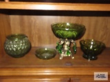 Glass candy dishes and etc