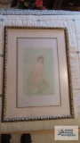 Edna Hibel drawing artist proof and touch of pastels and pencil