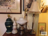Lot of five assorted lamps