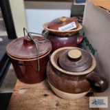Two Crocks and Hull bean pot