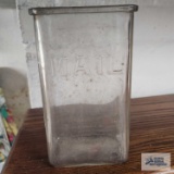 Glass mailbox. Missing lid