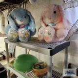 Easter decorations on shelf