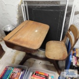 White painted desk and student desk