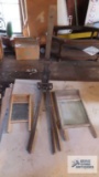 Lot of two washboards and antique drying rack