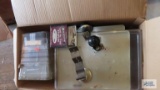 Lot of plastic containers and store doorbell