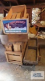 Lot of fruit crates and wooden crate