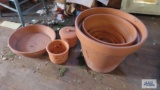 Lot of heavy clay planters