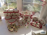 Ceramic cherry strainers, napkin holders, butter dish,...etc made by Home