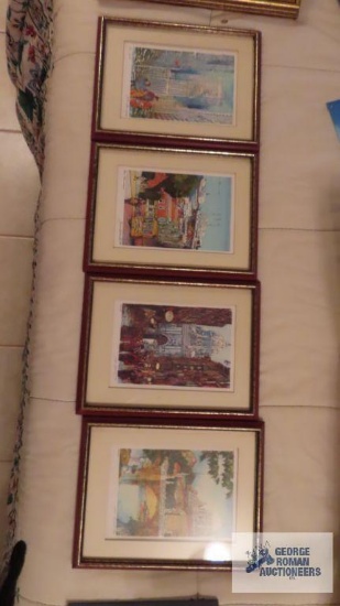 Four John Speirs lithographs. New York - Park Avenue Noel, Down to Fisherman's Wharf, At the Gates