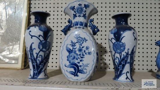Lot of three floral vases