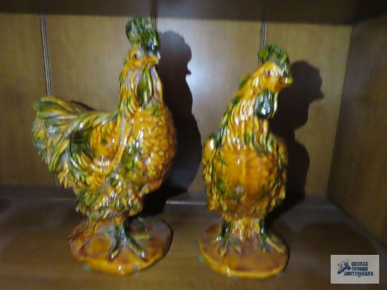 Pair of Italy...ceramic chickens