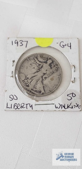1937 Walking Liberty half dollar coin