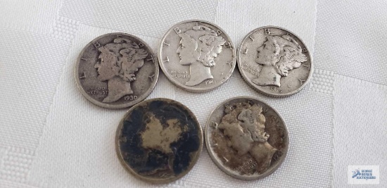 5 Mercury...dimes, see pictures for years