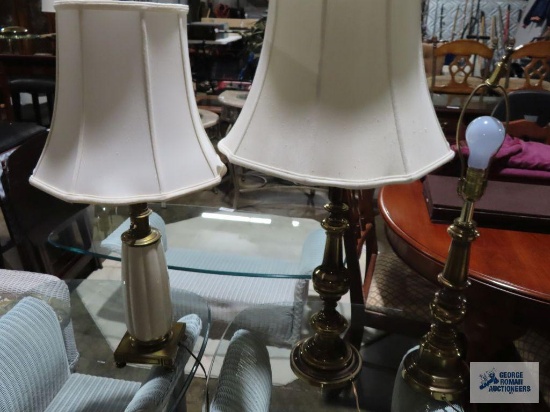 Three assorted lamps