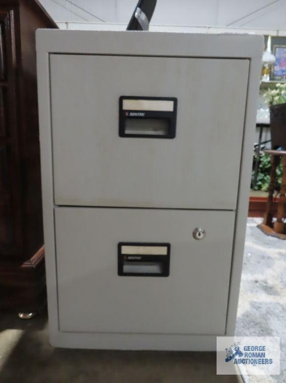 Sentry two drawer file cabinet with key