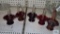Lot of cranberry glass anniversary baskets