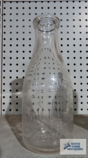 E. G. Miller, Hubbard, Ohio milk bottle