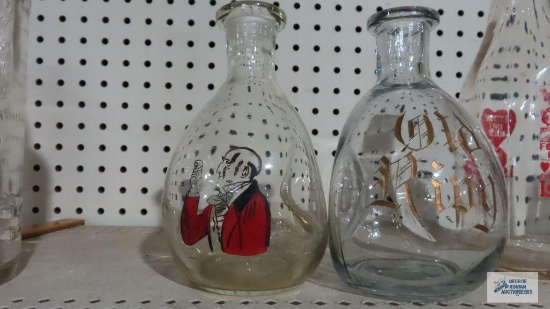 Old Ripy and Butler pinch bottle decanters
