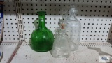 Lot of three glass decanters