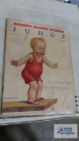 Antique Bathing Beauty Number, Judge, July 28,...1928, something new in a bathing girl, magazine
