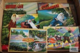 Antique Van Winkle postcards, New York City postcards, Fort Ticonderoga souvenir folder, and Watkins
