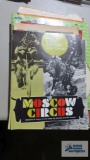 Vintage The Dandy comic books from 1953, Moscow Circus advertising book, donkey party game, and