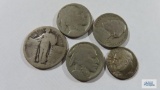 Standing liberty quarter, Buffalo nickels, 1942 nickel and silver dime