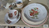Vintage cake plate, children's plates and etc