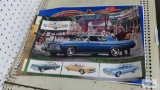 1973 Impala and Bel air, 1973 Chevelle, 1973 Nova advertising posters and John Mellencamp December