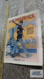U. S. Marines active service on land and sea enlist at poster