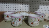 Papa, Mama, Brother, Sister, Think of Me, Forget Me Not mugs, made in Germany and floral bowl