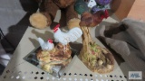 Aynsley rooster figurine and Homco...rooster, hen, and chicks figurine