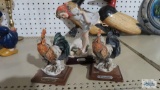 G. Armani rooster figurines and girl with chicken figurines, Magic Memories collection