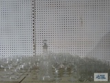 Lot of etched stemware, glasses and decanter