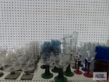 Different color stemware and glasses