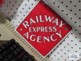 Antique Railway Express Agency porcelain on metal sign