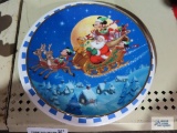 The Bradford Exchange Santa's Favorite Helpers Mickey Mouse plate and Mickey Mouse with snowman