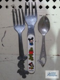Mickey Mouse motif infant forks and spoon