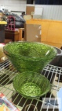 Green glass bowls