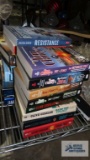 Tom Clancy, Clive Cussler, and James Patterson books