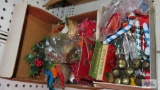 Lot of modern and vintage Christmas decorations