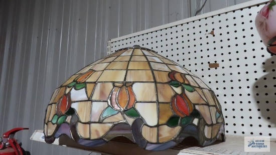 Large leaded glass lamp shade