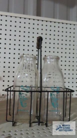Risher's Dairy milk bottles with carrier