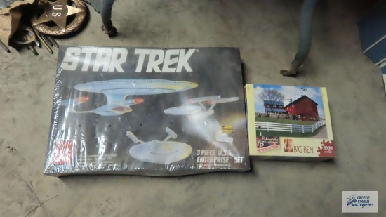 Star Trek U. S. S. Enterprise model and barn puzzle