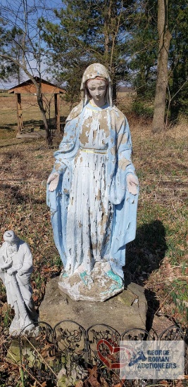 religious...cement statue, approximately 3 ft