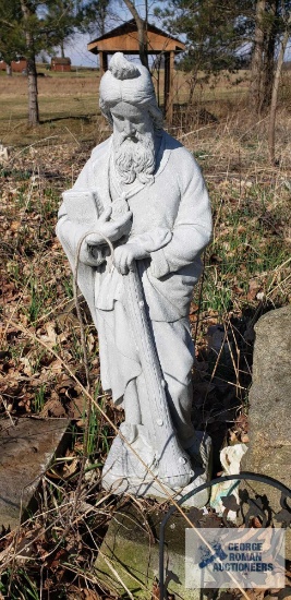 religious cement statue, approximately 1-1/2 ft tall