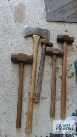 double headed axe and sledgehammers