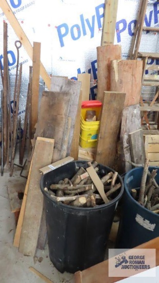 large lot of firewood and lumber