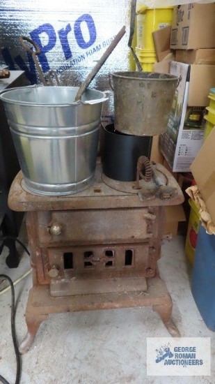 potbelly stove with accessories